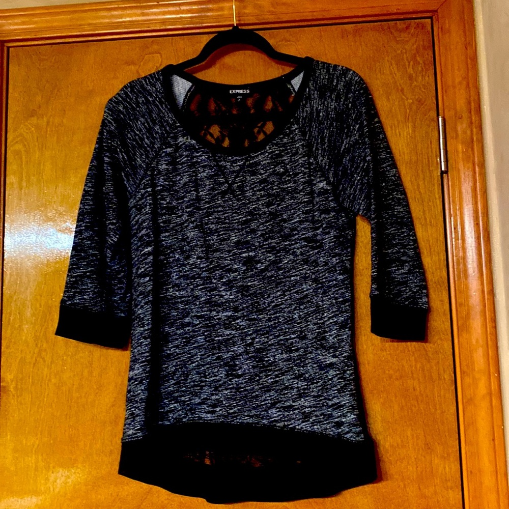Express sweater with lace back detail